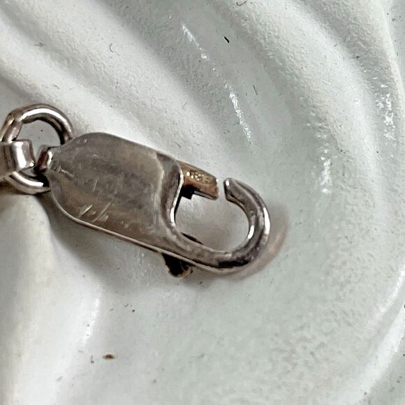 Etched Pattern Design Bracelet Signed Italy Rose/Pink 925 Sterling Silver 7" - Picture 7 of 16